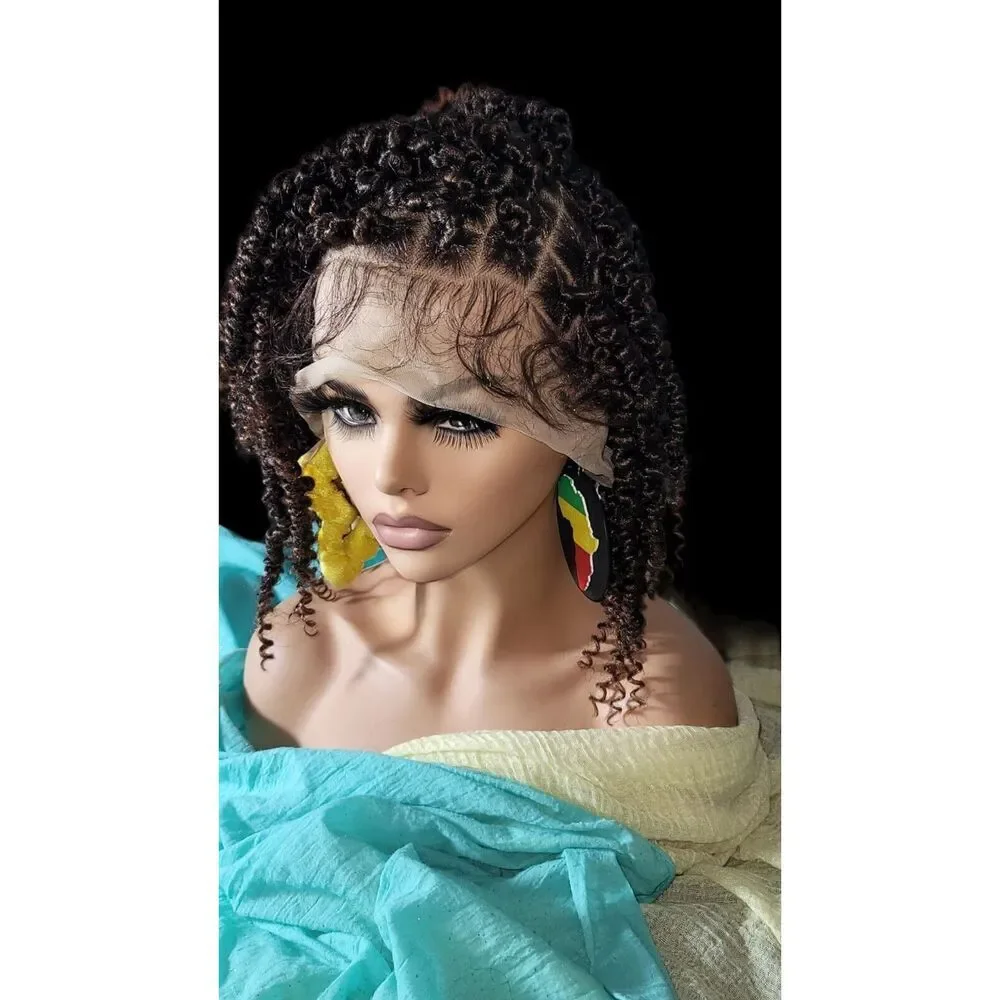Braided Full Lace Wig, Handmade Passion Twist, Bohemian Twist. Short 12" NWT - Picture 9 of 15